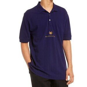 NWT BEL-AIR ATHLETICS Men's Size M Academy Crest Cotton Polo Shirt Navy Blue
